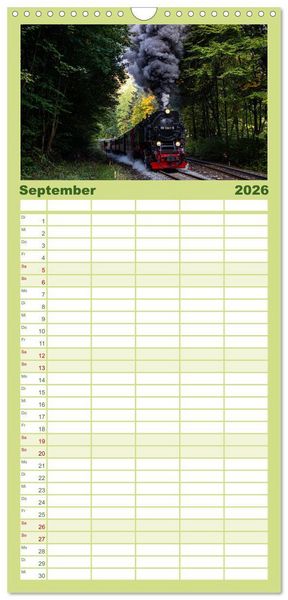 Produktbild: Familienplaner 2026 - Ein ganzes Jahr unter Volldampf! mit 5 Spalten (Wandkalender, 21 x 45 cm) CALVENDO