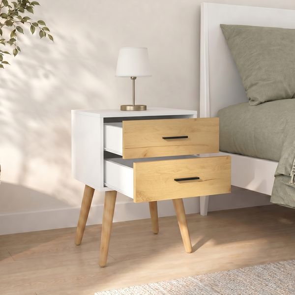 Produktbild: Nachttisch mit 2 Schublade 45x30x56 cm Singol XXL