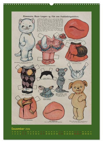 Produktbild: Dukke Lise Kalender - Anziehpuppen aus Papier (hochwertiger Premium Wandkalender 2026 DIN A2 hoch), Kunstdruck in Hochglanz