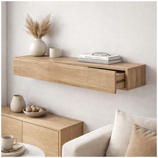 Produktbild: HTI-Living Wandregal mit Schublade 80 cm Sonoma Wandregal mit Schublade 80 cm Sonoma