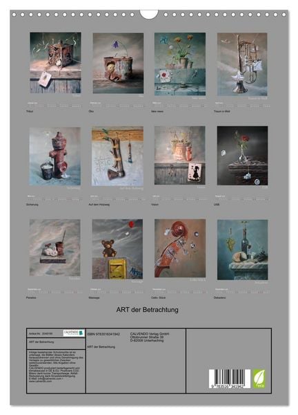 Produktbild: ART der Betrachtung (Wandkalender 2026 DIN A3 hoch), CALVENDO Monatskalender