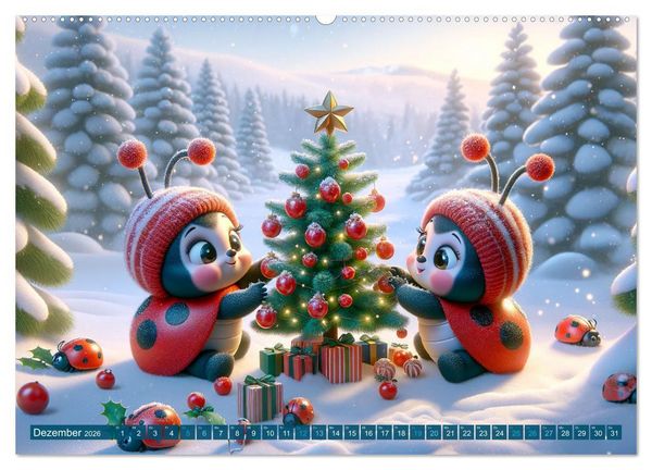 Produktbild: Kleine K&auml;fer, gro&szlig;e Abenteuer: Ein Jahreskalender f&uuml;r Kinder (hochwertiger Premium Wandkalender 2026 DIN A2 quer), Kunstdruck in Hochglanz