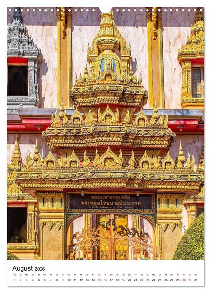 Produktbild: Wat Chalong - Tempel mit ganz speziellem Charme (Wandkalender 2026 DIN A3 hoch), CALVENDO Monatskalender