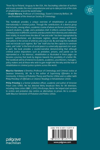Produktbild: The Palgrave Handbook of Global Rehabilitation in Criminal Justice