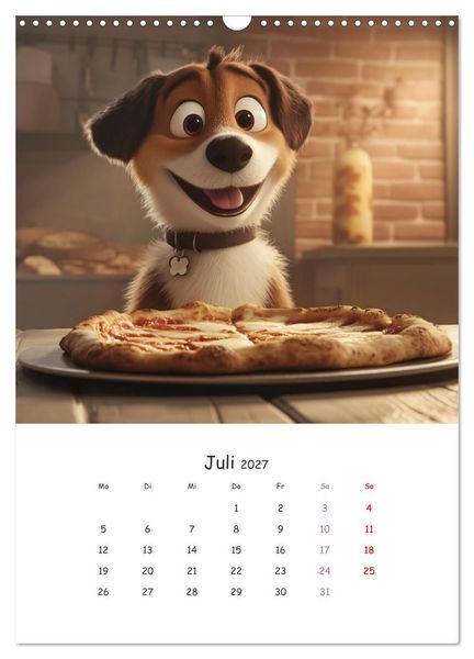 Produktbild: Fellnasen am K&uuml;chentisch - 12 KI-Motive mit Hunden (Wandkalender 2027 DIN A3 hoch), CALVENDO Monatskalender