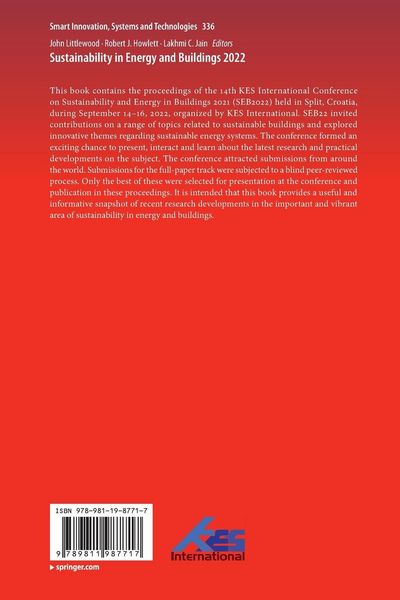 Produktbild: Sustainability in Energy and Buildings 2022