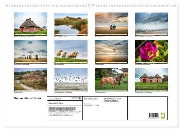Produktbild: Naturerlebnis R&oslash;m&oslash; (Wandkalender 2026 DIN A2 quer), CALVENDO Monatskalender