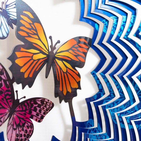Produktbild: Kinetic Art: Metal Hanging Wind Spinner: 3D Butterflies
