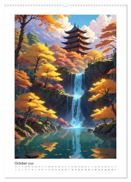 Produktbild: Fantastic Anime Worlds (Wall Calendar 2026 DIN A2 portrait), CALVENDO 12 Month Wall Calendar