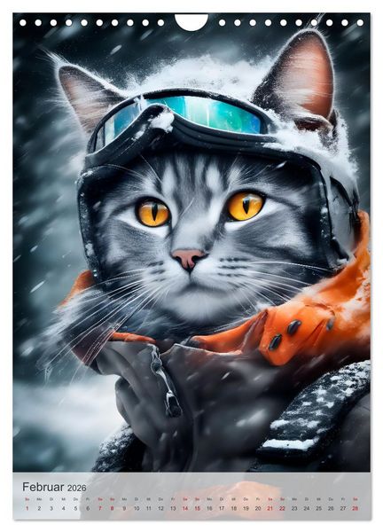 Produktbild: Outdoorsport f&uuml;r Katzen (Wandkalender 2026 DIN A4 hoch), CALVENDO Monatskalender