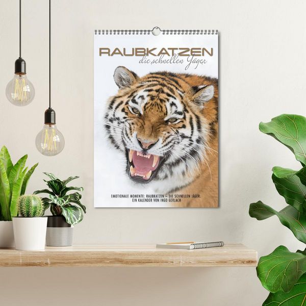 Produktbild: Emotionale Momente: Raubkatzen - die schnellen J&auml;ger. (Wandkalender 2026 DIN A3 hoch), CALVENDO Monatskalender