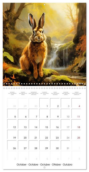 Produktbild: Des amours de lapins (Calendrier mural carr&eacute; 2026 30x30 cm) Calendrier double avec une page pour vos prises de notes