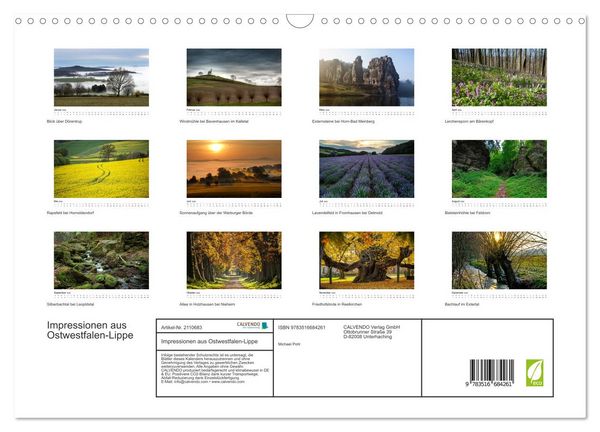 Produktbild: Impressionen aus Ostwestfalen-Lippe (Wandkalender 2026 DIN A3 quer), CALVENDO Monatskalender