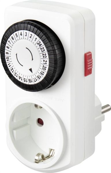 Sygonix SY-5042668 Steckdosen-Zeitschaltuhr analog Tagesprogramm 3680W IP20 Dauerbetrieb