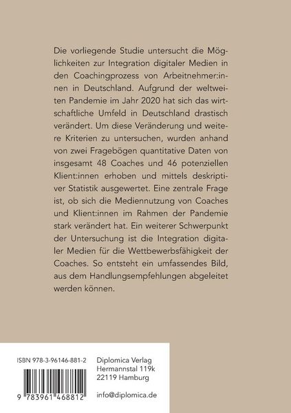 Produktbild: Coaching digital. Auswirkungen der Corona-Pandemie auf den Medieneinsatz im Coaching