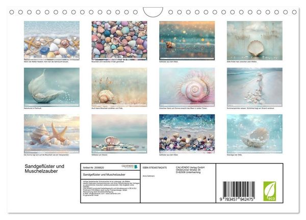 Produktbild: Sandgefl&uuml;ster und Muschelzauber (Wandkalender 2026 DIN A4 quer), CALVENDO Monatskalender