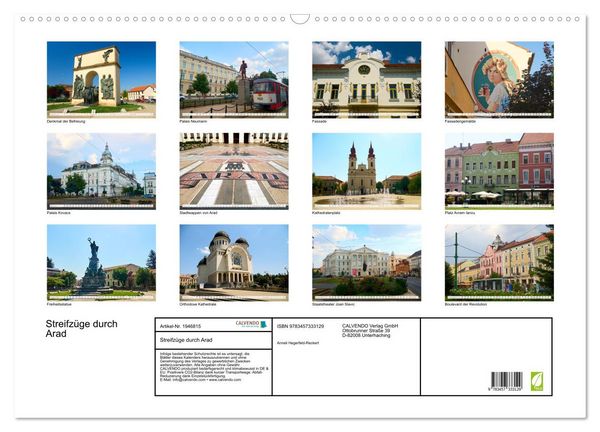 Produktbild: Streifz&uuml;ge durch Arad (Wandkalender 2026 DIN A2 quer), CALVENDO Monatskalender