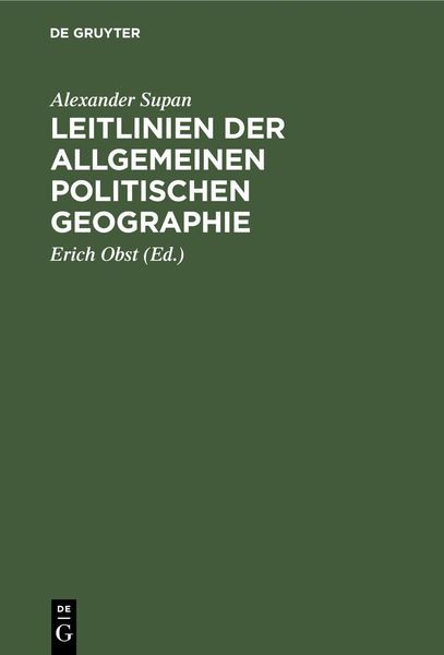 Produktbild: Leitlinien der allgemeinen politischen Geographie