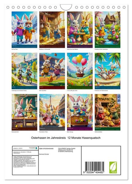 Produktbild: Osterhasen im Jahreskreis 12 Monate Hasenquatsch (Wandkalender 2027 DIN A4 hoch), CALVENDO Monatskalender