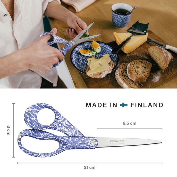 Produktbild: Fiskars Universalschere X R&ouml;rstrand Schere 21 cm Ostindia Floris blau