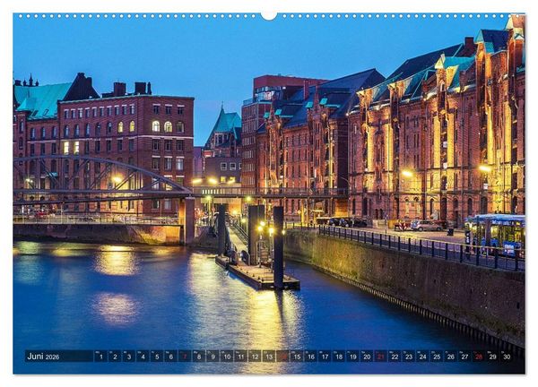 Produktbild: Die Speicherstadt (hochwertiger Premium Wandkalender 2026 DIN A2 quer), Kunstdruck in Hochglanz