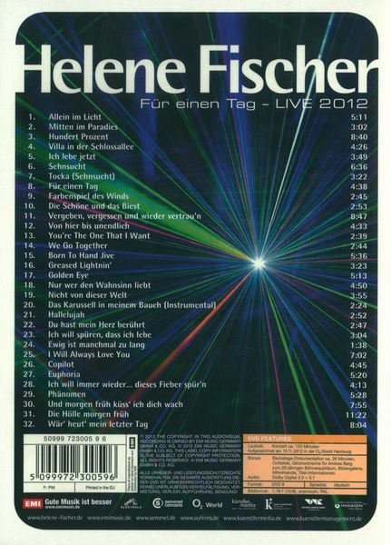 Produktbild: Helene Fischer - F&uuml;r einen Tag - Live 2012