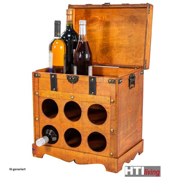 Produktbild: HTI-Living Weinbar rustikal f&uuml;r 6 Flaschen Alistair Rotbraun