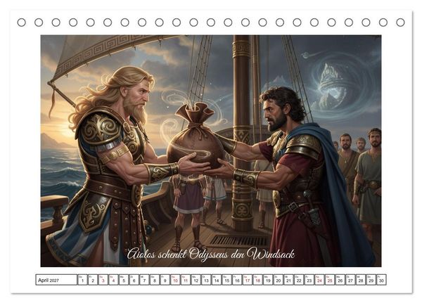 Produktbild: Die Irrfahrten des Odysseus (Tischkalender 2027 DIN A5 quer), CALVENDO Monatskalender