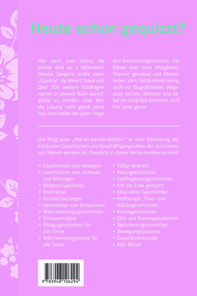 Produktbild: Heute schon gequizzt? Das Quizbuch f&uuml;r Senioren