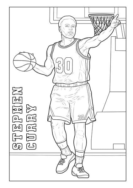 Produktbild: Basketball-Malbuch Stars & Legenden f&uuml;r Kinder ab 8 Jahren, Jugendliche und Erwachsene mit 55 Ausmalmotiven