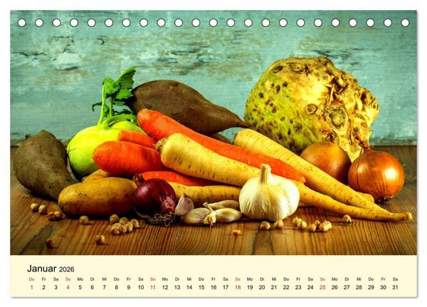Produktbild: Geliebte Landk&uuml;che. Anbauen, ernten und frohlocken! (Tischkalender 2026 DIN A5 quer), CALVENDO Monatskalender