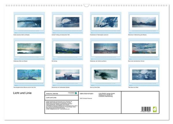 Produktbild: Licht und Linie (Wandkalender 2027 DIN A2 quer), CALVENDO Monatskalender