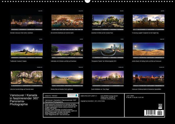 Produktbild: Vancouver / Kanada in faszinierender 360&deg; Panorama-Photographie (Premium, hochwertiger DIN A2 Wandkalender 2020, Kunstdruck in Hochglanz)
