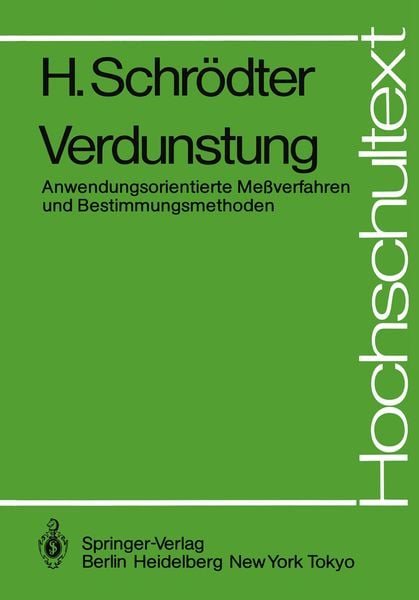 Verdunstung, Taschenbuch von Harald Schrödter, Springer Berlin, 9783540153559