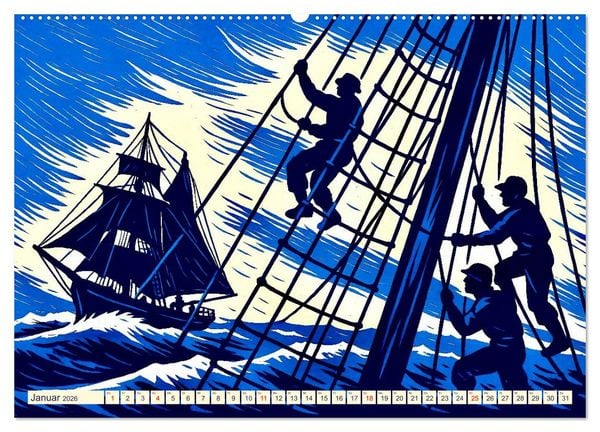 Produktbild: Das Meer in der Weltliteratur (hochwertiger Premium Wandkalender 2026 DIN A2 quer), Kunstdruck in Hochglanz