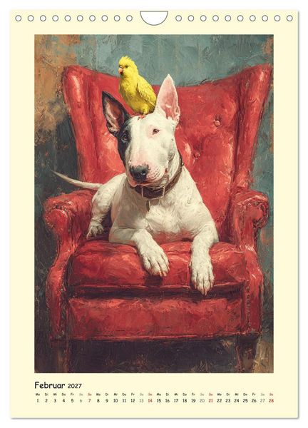 Produktbild: Gentlemen auf Pfoten. Der Bullterrier im k&uuml;nstlerischen Vintage-Stil (Wandkalender 2027 DIN A4 hoch), CALVENDO Monatskalender