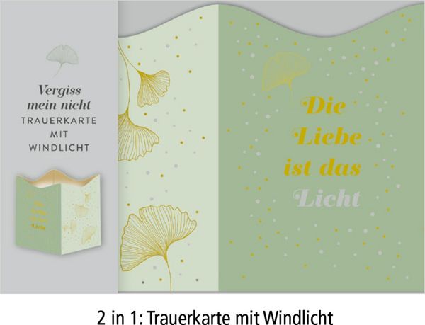 Produktbild: Windlicht-Trauerkarten - Vergiss mein nicht, sort.