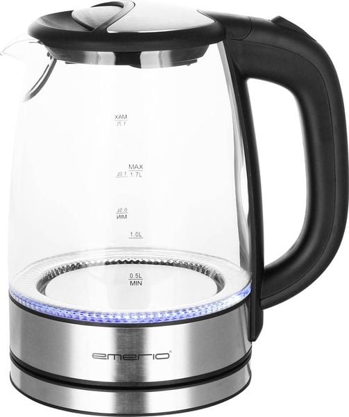 EMERIO WK-119988.7 Wasserkocher schnurlos Schwarz, Edelstahl Fassungsvermögen: 1.7l