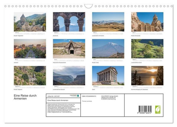 Produktbild: Eine Reise durch Armenien (Wandkalender 2027 DIN A3 quer), CALVENDO Monatskalender