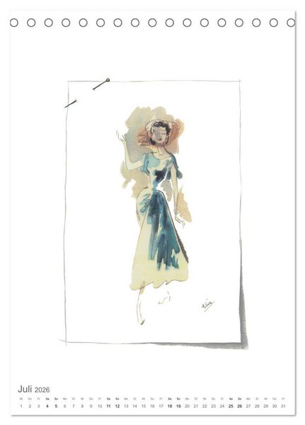 Produktbild: FIGURINEN 2026 - Fashion von 1949 - Originale von Elina Ruffinengo (Tischkalender 2026 DIN A5 hoch), CALVENDO Monatskalender
