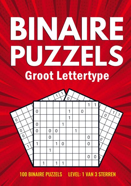 Produktbild: Binairo Groot Lettertype - 100 Binaire Puzzels - Level: 1 van 3 Sterren