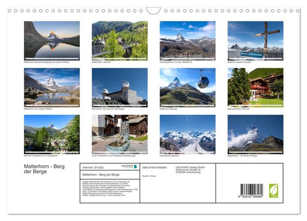 Produktbild: Matterhorn - Berg der Berge (Wandkalender 2026 DIN A3 quer), CALVENDO Monatskalender