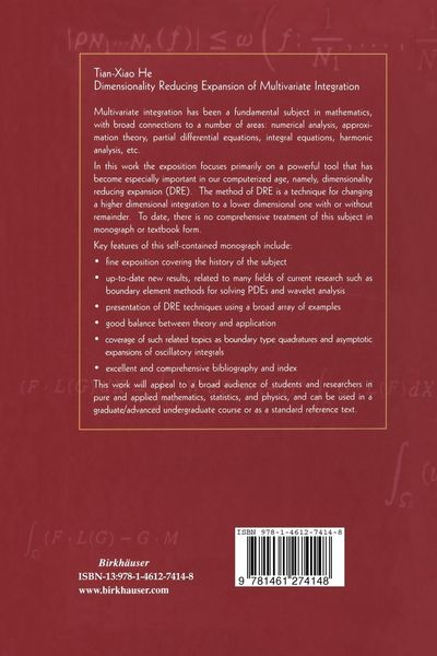 Produktbild: Dimensionality Reducing Expansion of Multivariate Integration