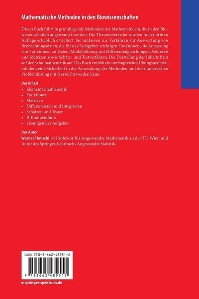 Produktbild: Mathematische Methoden in den Biowissenschaften