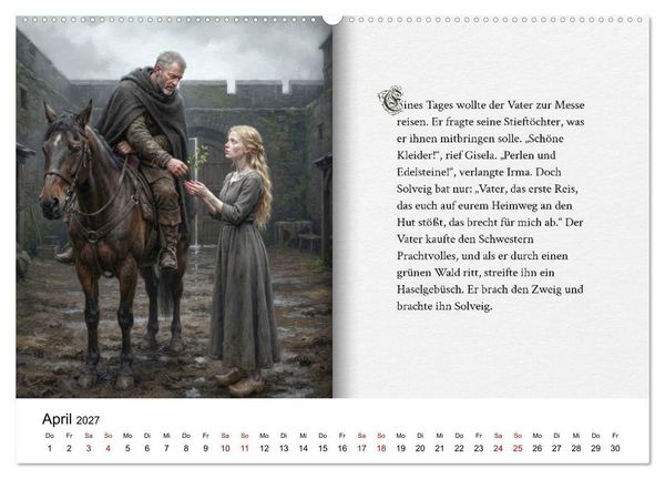 Produktbild: Grimms Hausm&auml;rchen Aschenputtel (hochwertiger Premium Wandkalender 2027 DIN A2 quer), Kunstdruck in Hochglanz