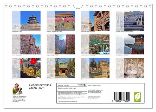 Produktbild: Geheimnisvolles China 2026 (Wandkalender 2026 DIN A4 quer), CALVENDO Monatskalender