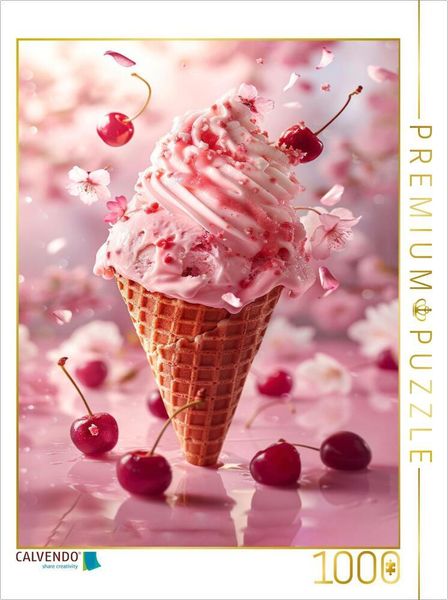 Produktbild: CALVENDO Puzzle Kirsch-Joghurt-Eis | 1000 Teile Lege-Gr&ouml;&szlig;e 64x48cm Foto-Puzzle f&uuml;r gl&uuml;ckliche Stunden