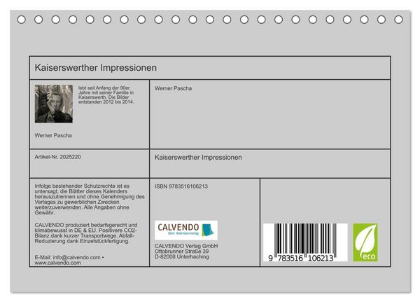 Produktbild: Kaiserswerther Impressionen (Tischkalender 2026 DIN A5 quer), CALVENDO Monatskalender