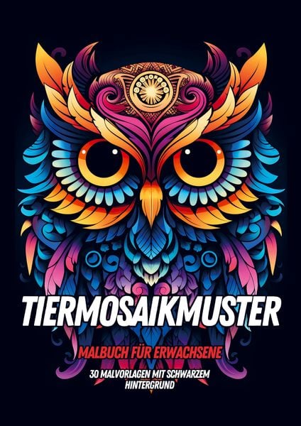 Produktbild: Malbuch f&uuml;r Erwachsene - Tiermosaikmuster