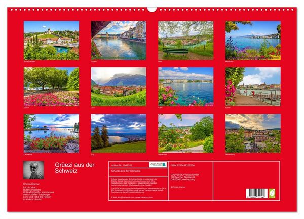 Produktbild: Gr&uuml;ezi aus der Schweiz (Wandkalender 2026 DIN A2 quer), CALVENDO Monatskalender